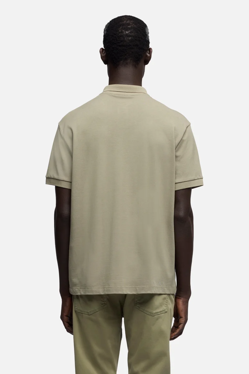 SHORT SLEEVE POLO in Lyocell Army