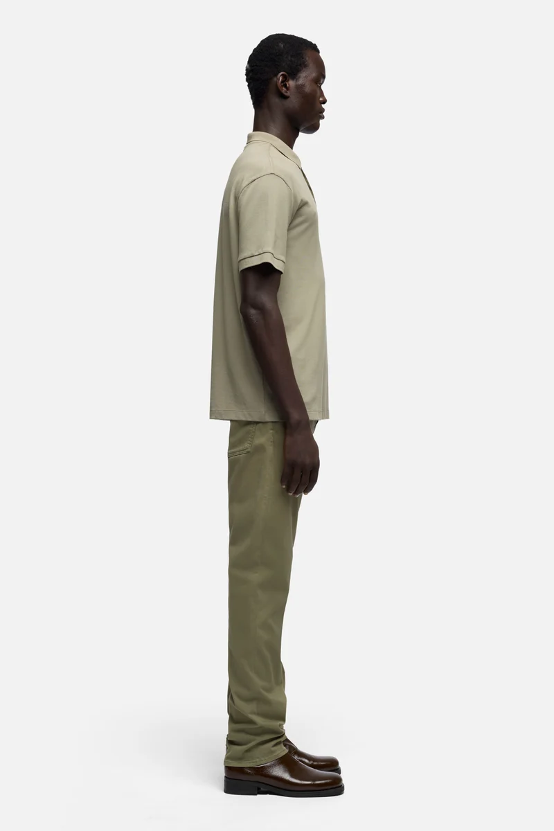 SHORT SLEEVE POLO in Lyocell Army