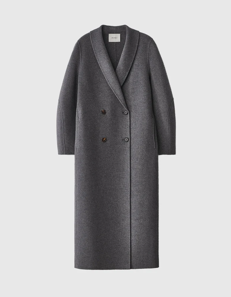 Doppelreihiger Oversize Woll-Kaschmir-Mantel