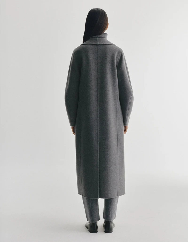 Doppelreihiger Oversize Woll-Kaschmir-Mantel