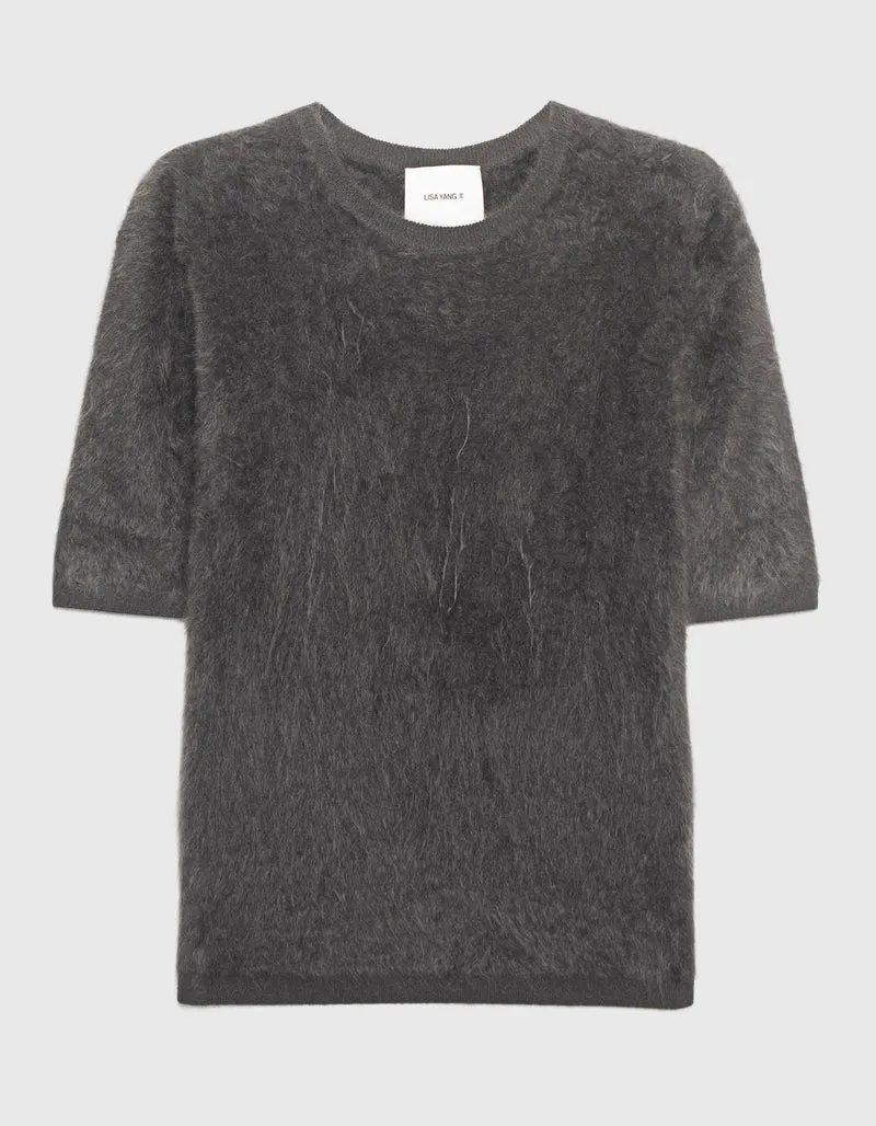 Fuzzy Kaschmir-Kurzarm-Pullover Maren