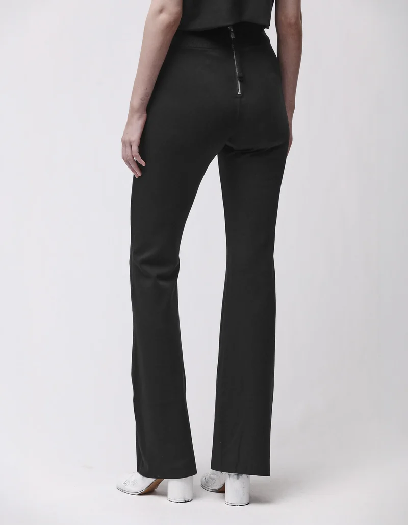 Flared-Leg Hose mit Reißverschluss-Detail