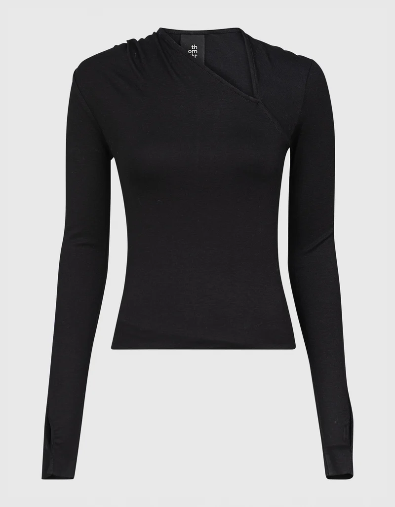 Longsleeve mit asymmetrischem Ausschnitt