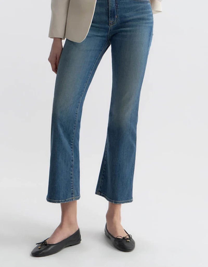 Mid-Waist Cropped Boot Cut Jeans Jean