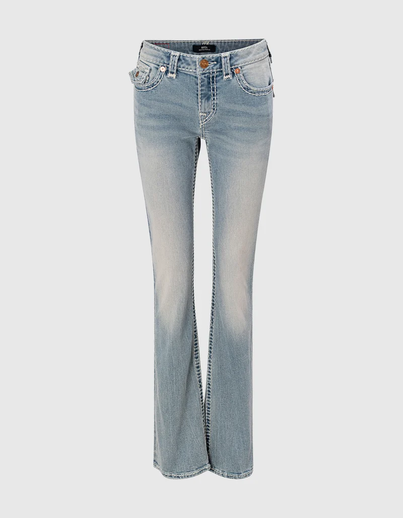 Mid Rise Bootcut Jeans Becca mit dekorativer Stickerei