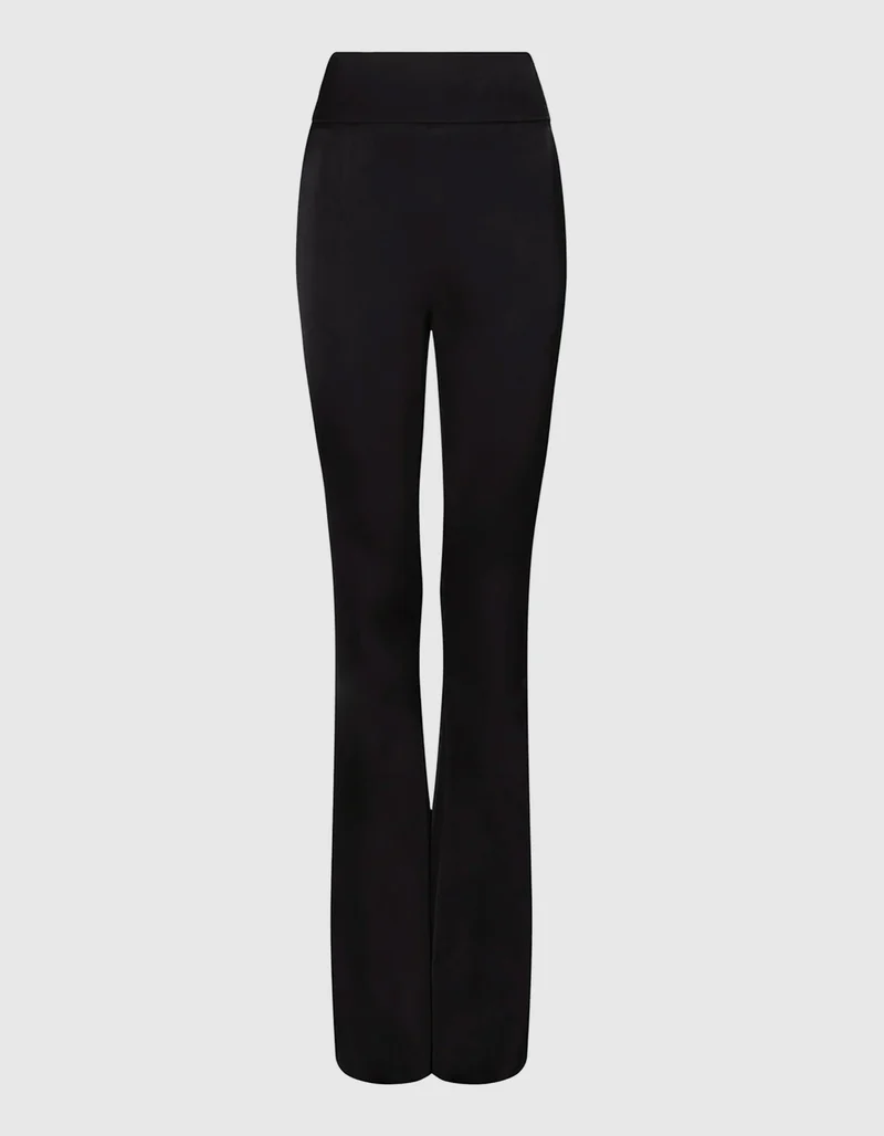 Flared-Leg Satin-Hose Sculpted