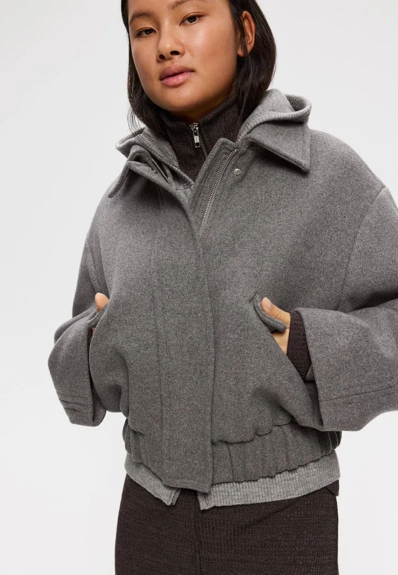Elvine Damen Wolljacke Nova in Grau meliert