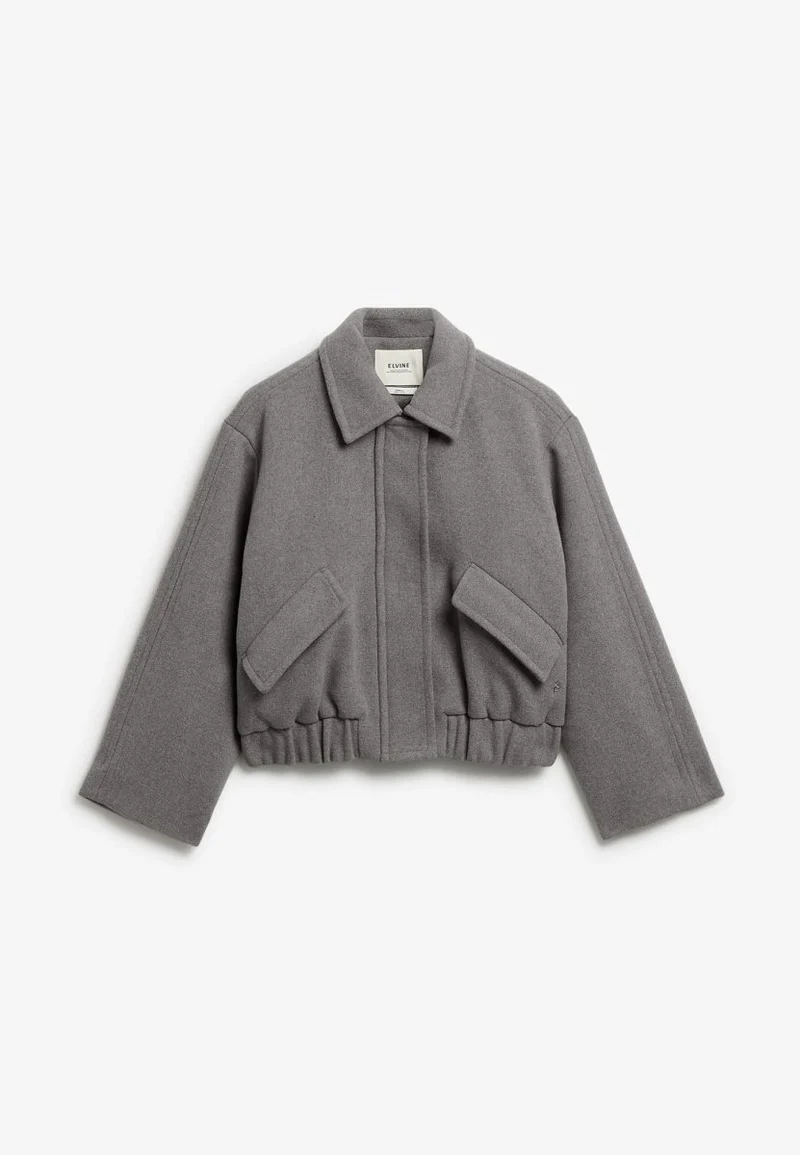 Elvine Damen Wolljacke Nova in Grau meliert