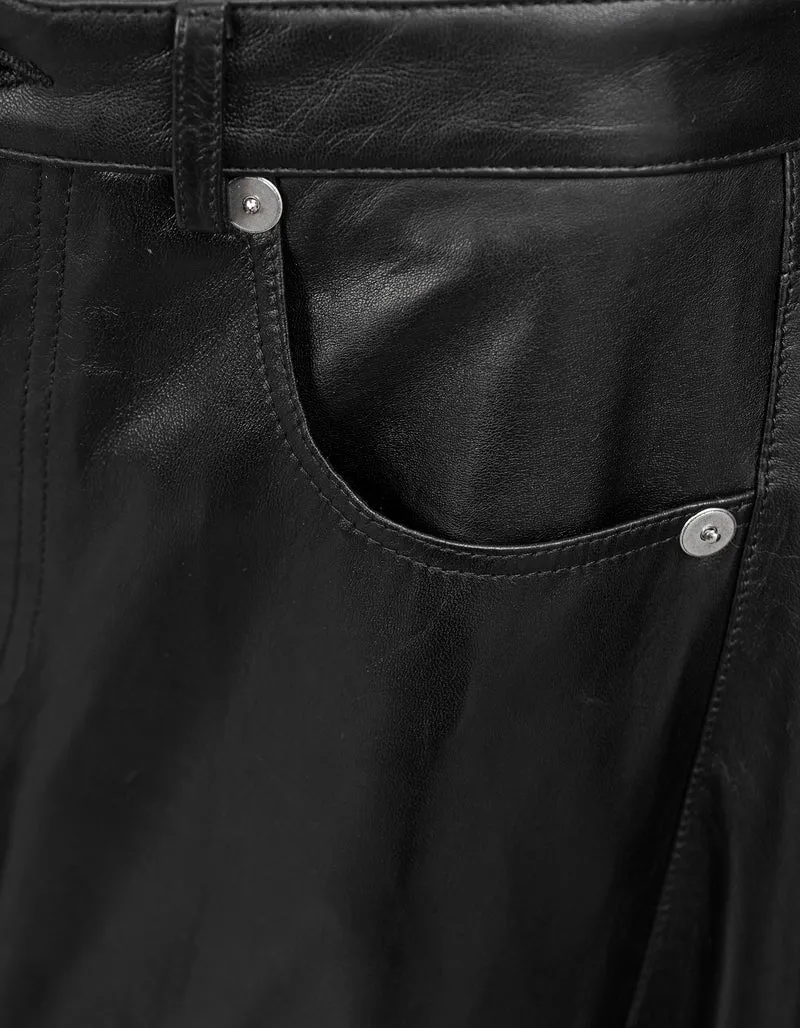 Barrel-Leg Lammleder-Hose Janine