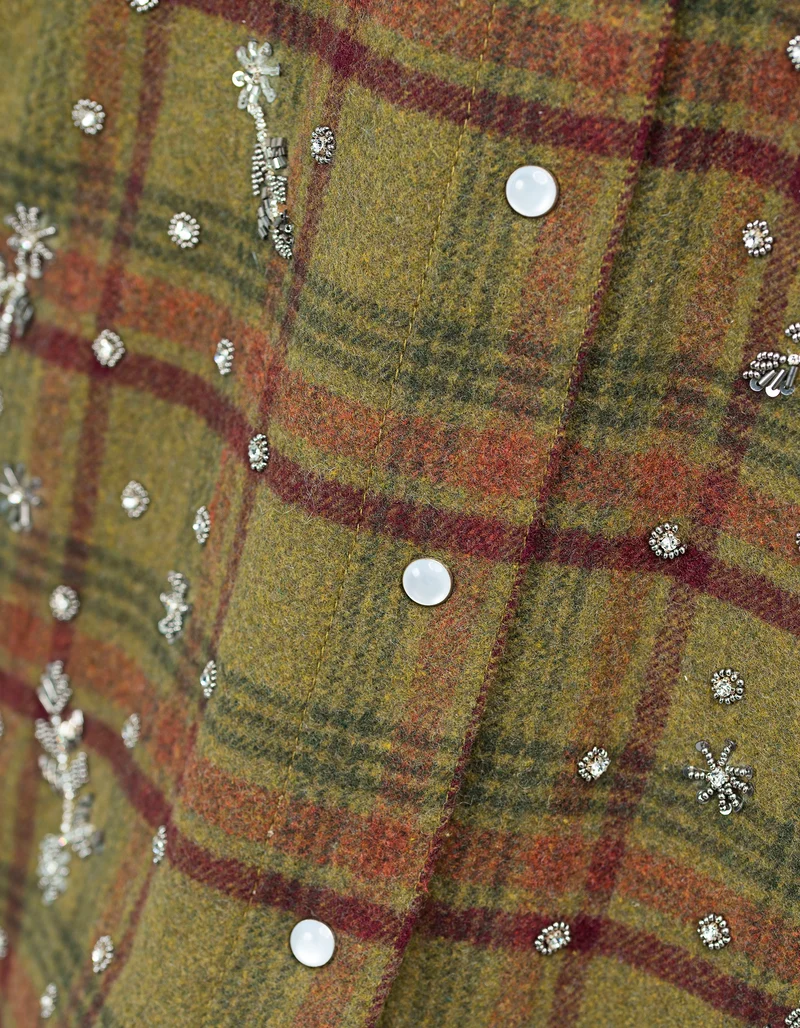 Oversize Flannel-Hemdjacke Flanella mit Stickereien