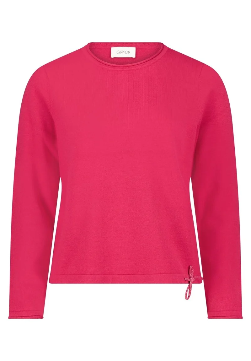 Cartoon Strickpullover Kurz 1/1 Arm Knospenrot