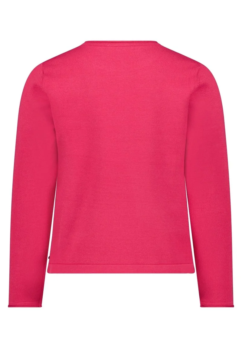 Cartoon Strickpullover Kurz 1/1 Arm Knospenrot