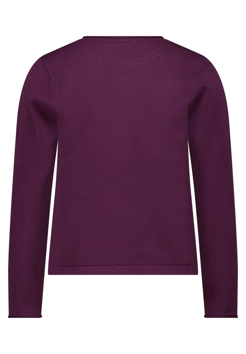 Cartoon Strickpullover Kurz 1/1 Arm Dunkle Dahlia