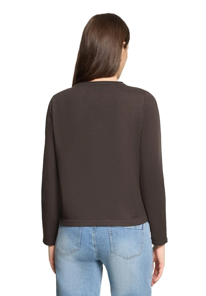 Cartoon Strickpullover Kurz 1/1 Arm Kaffeeschwarz