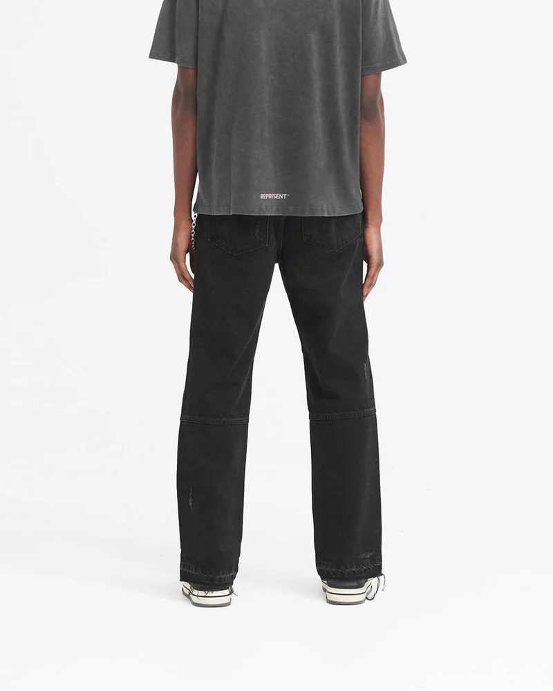 R2 Stepped Hem Denim - Off Black