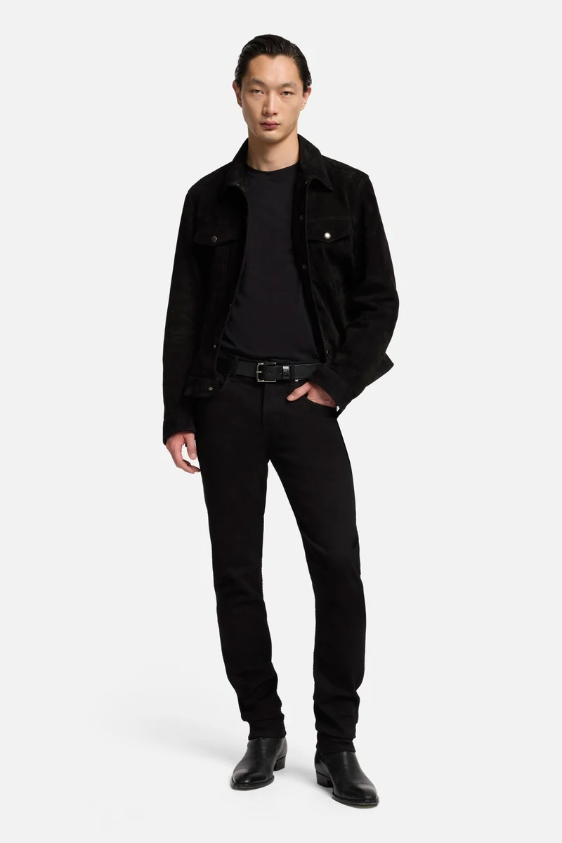 Lyocell Crewneck Long Sleeve Tee in Black
