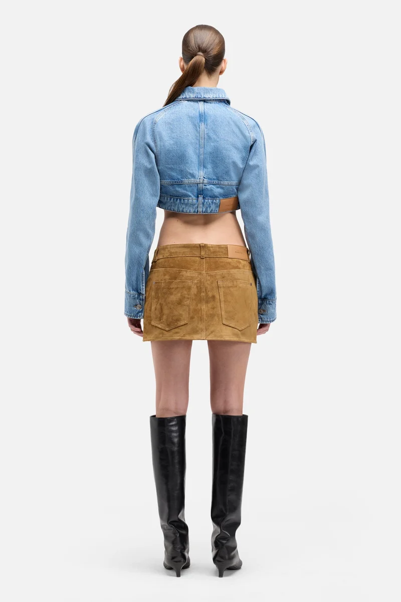 Suede Mini Skirt in Tobacco