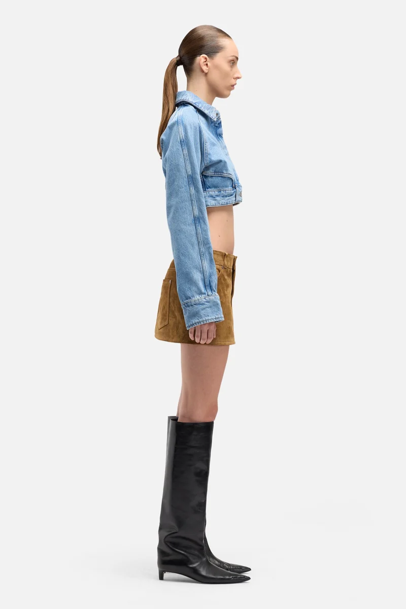 Suede Mini Skirt in Tobacco