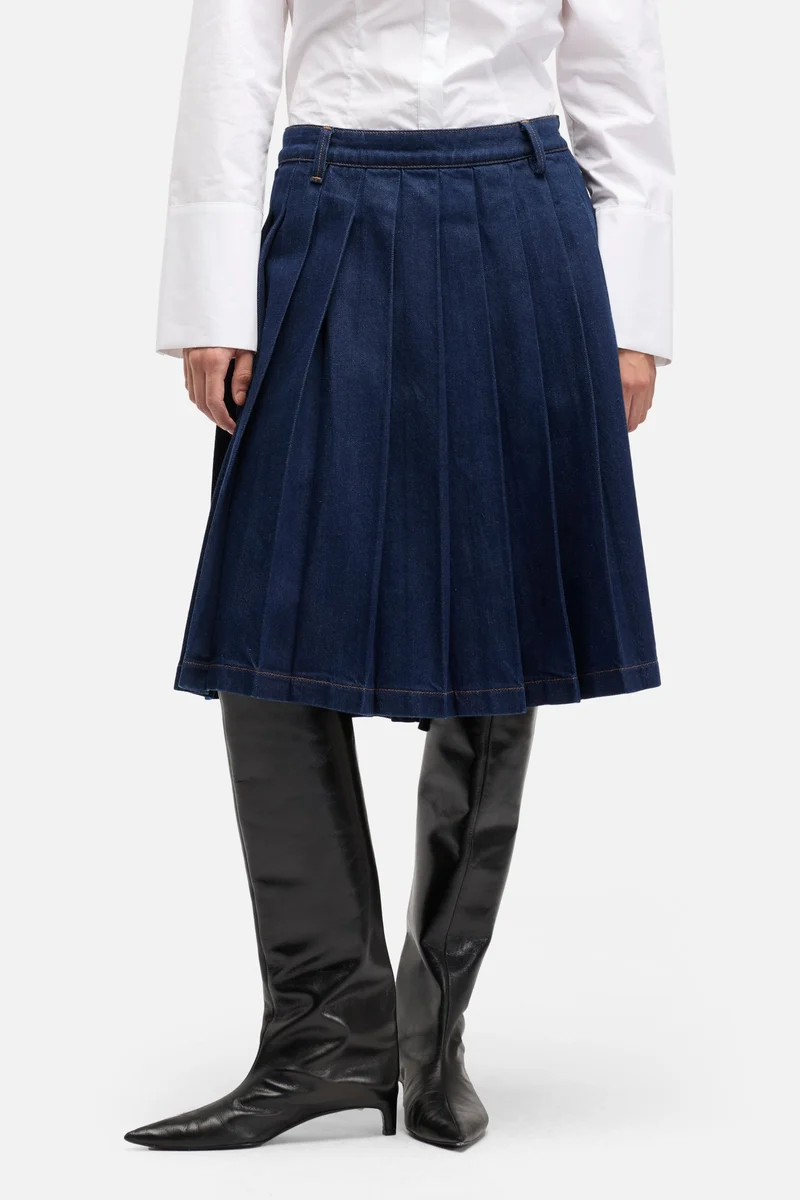 MANKIND Pleated Midi Skirt in Franklin