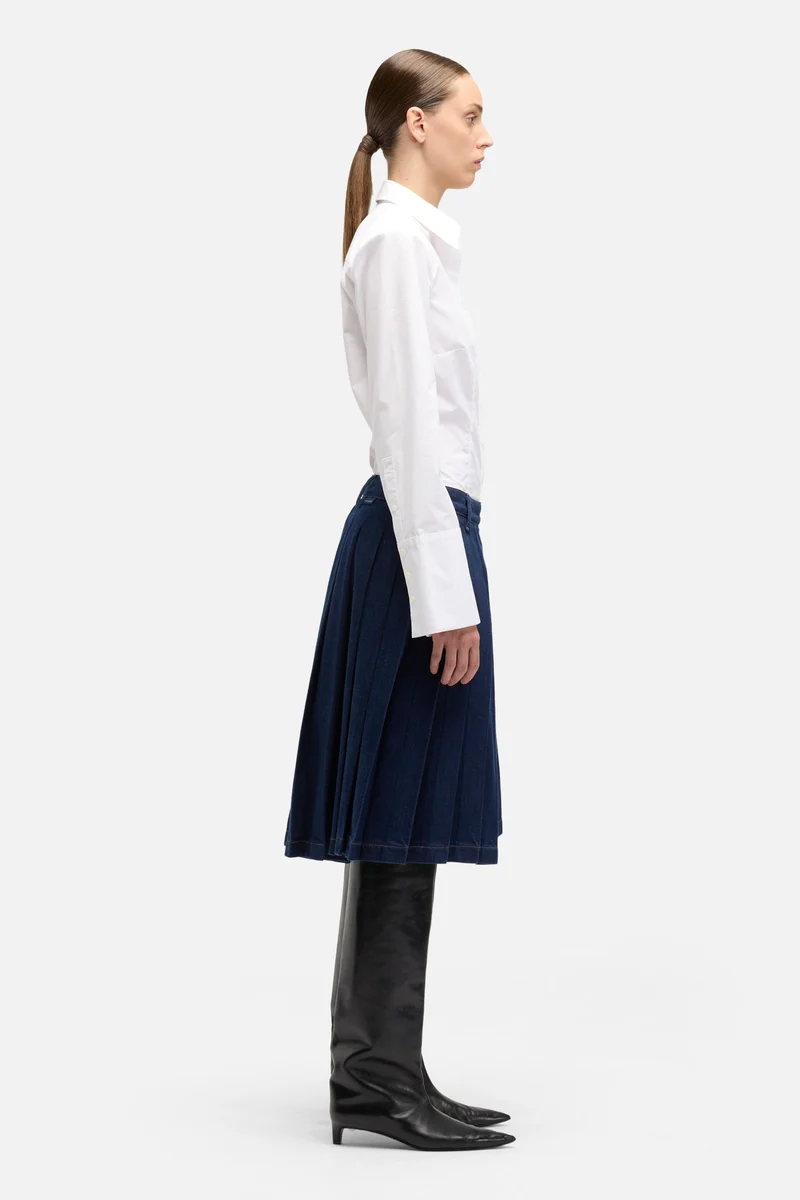 MANKIND Pleated Midi Skirt in Franklin