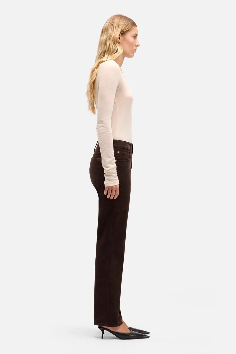 Corduroy Calie Straight in Coffee Bean