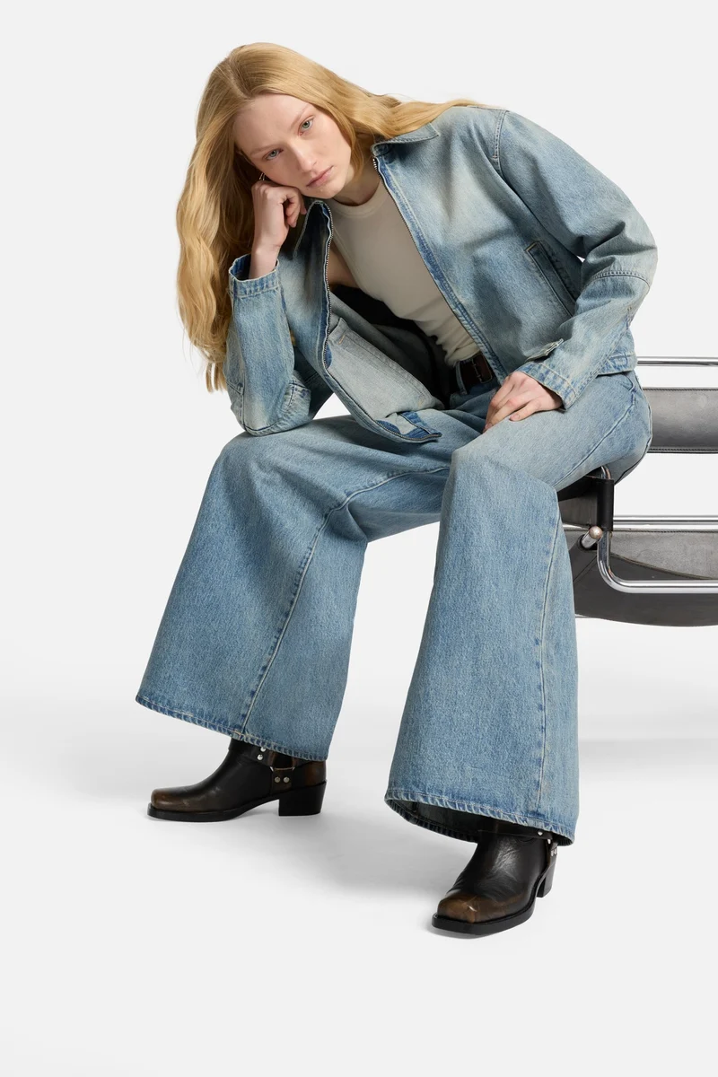 Marie Wide Leg in Coated Midland