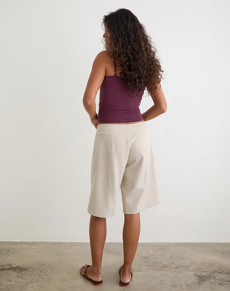 Tora Longline-Shorts mit Bindeband in der Farbe „Tailoring Stone“