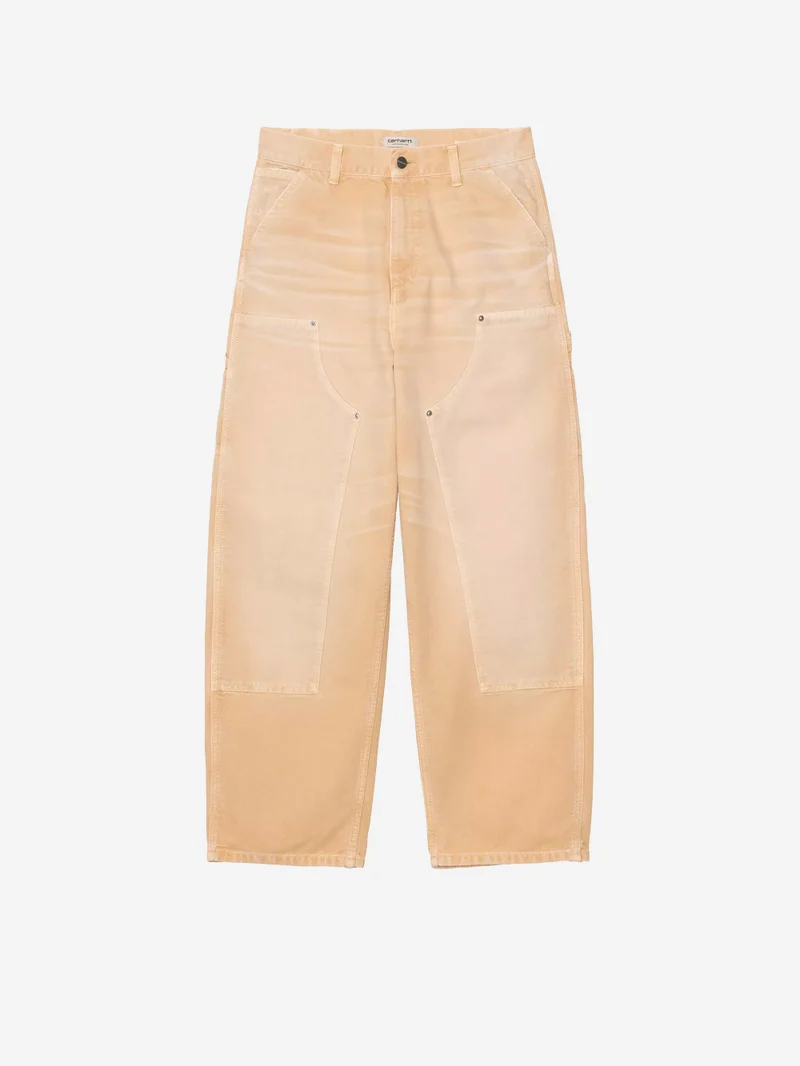 W Pantaloni Brandon 'Double Knee' marroni con trattamento distressed e vernice
