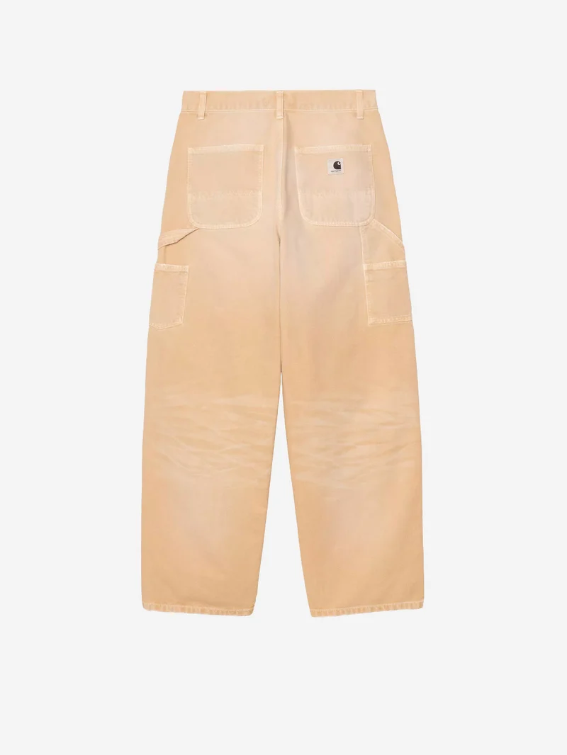 W Pantaloni Brandon 'Double Knee' marroni con trattamento distressed e vernice