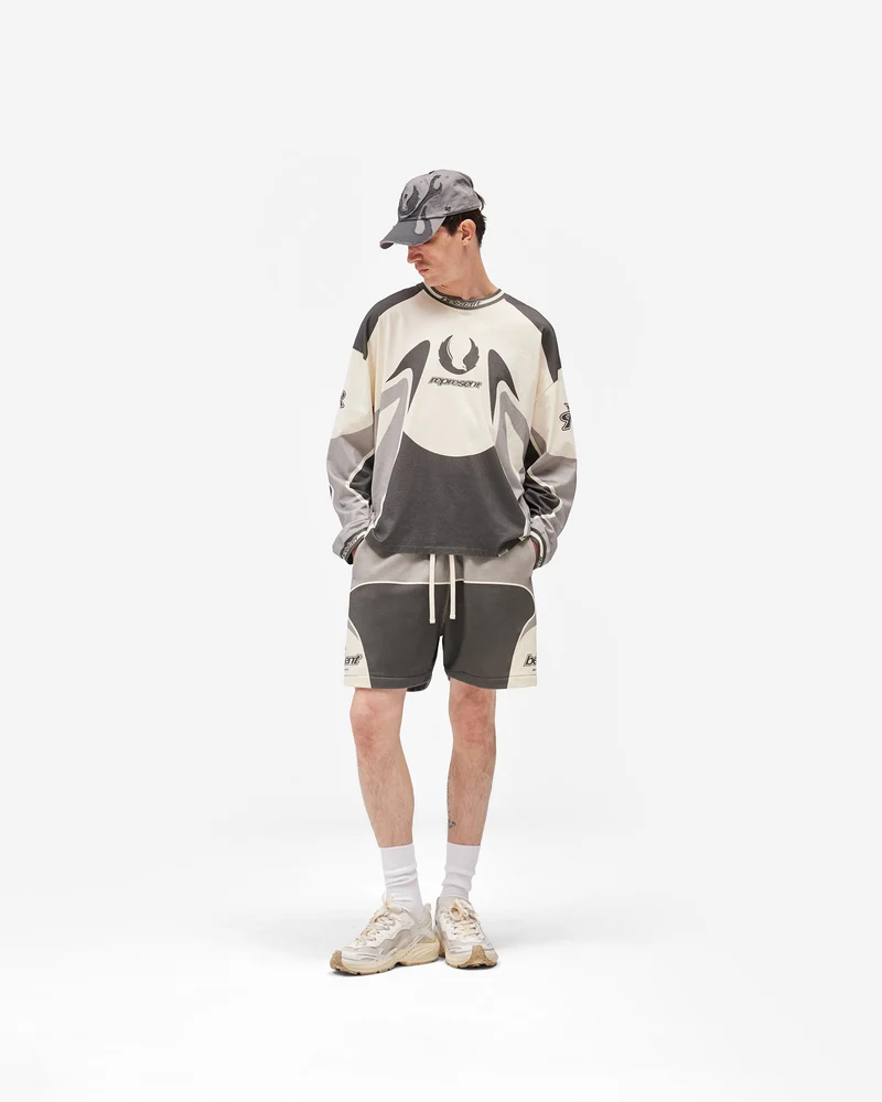 Represent X Belstaff Long Sleeve Racing T-Shirt - Dark Grey
