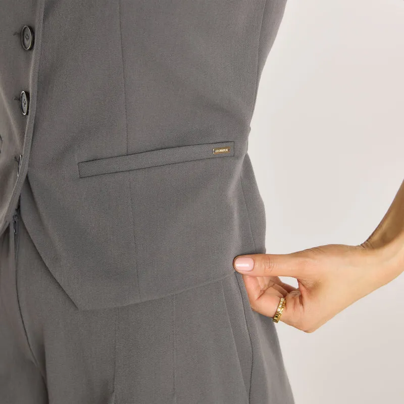 Tailored-Weste - Anthrazit