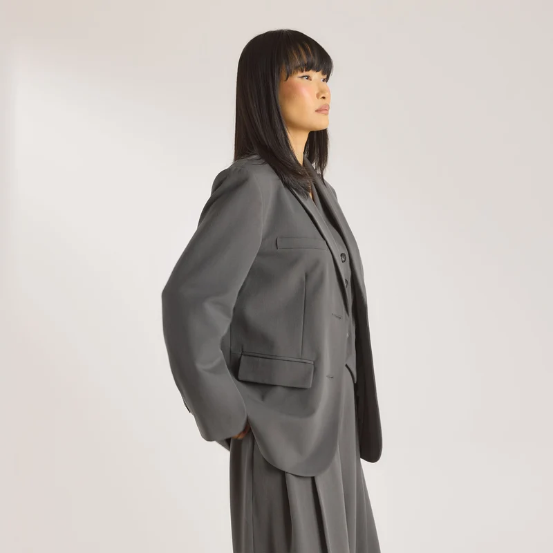 Übergroßer Blazer - Anthrazit