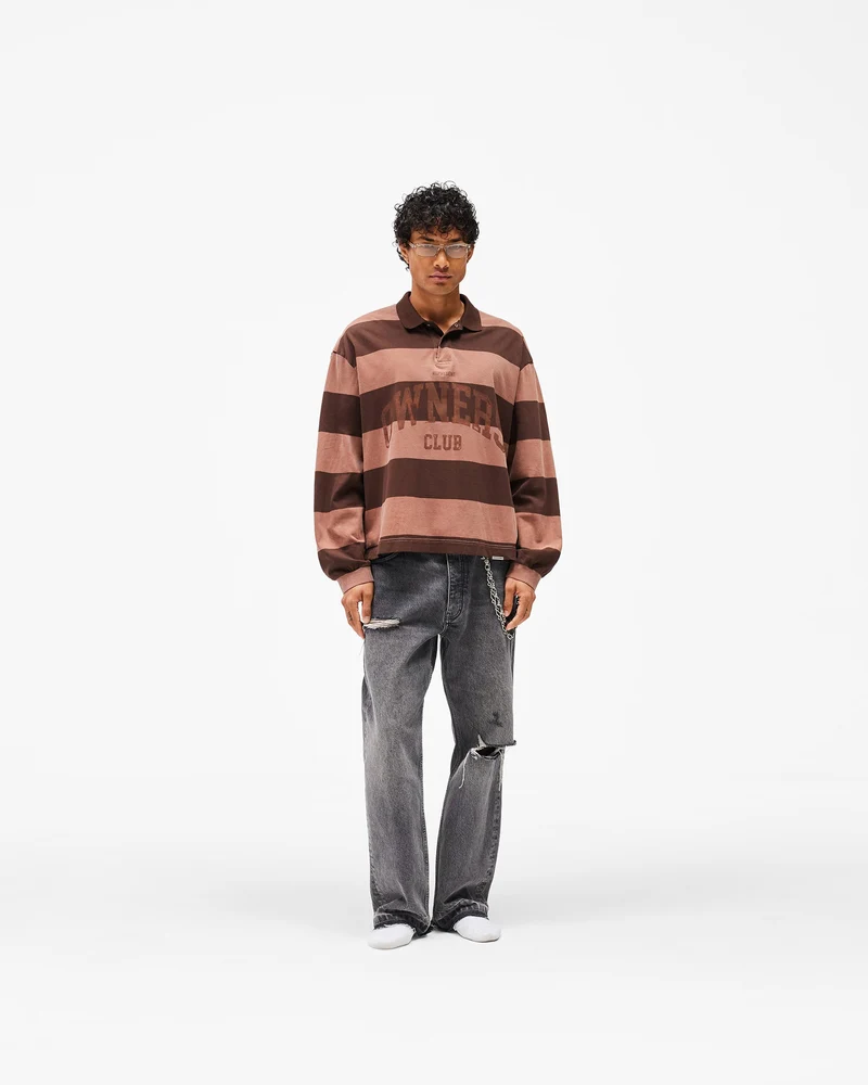 Represent Owners Club Stripe Rugby Polo - Sienna