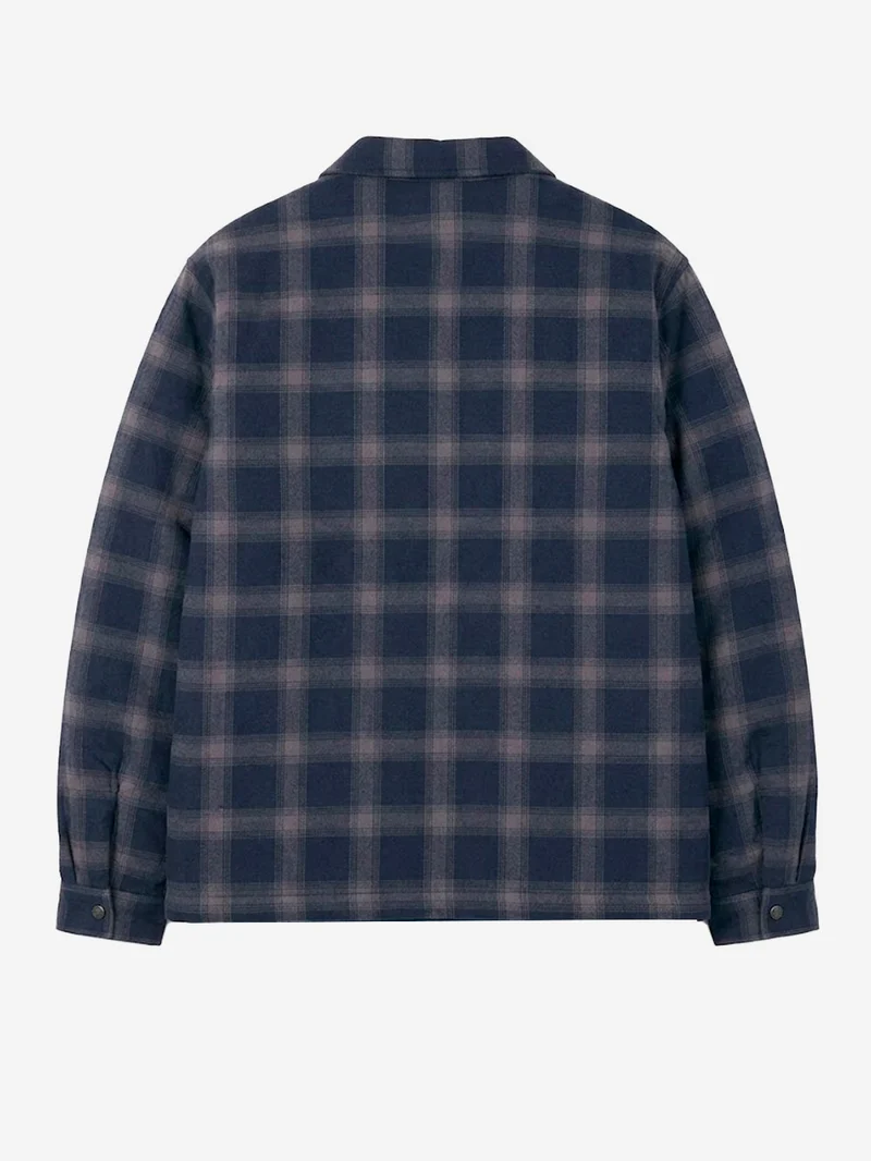 Camicia zip-up insulated in flanella navy