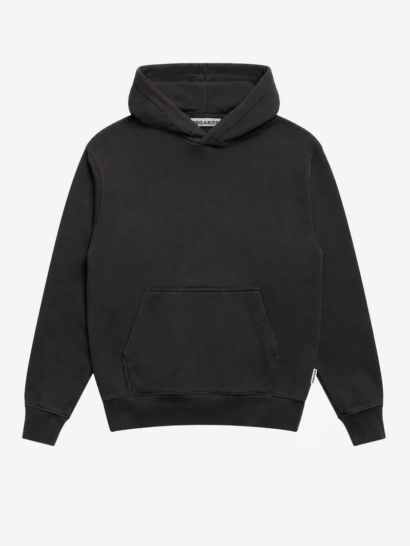 Hoodie relaxed in Loopback marrone lavato