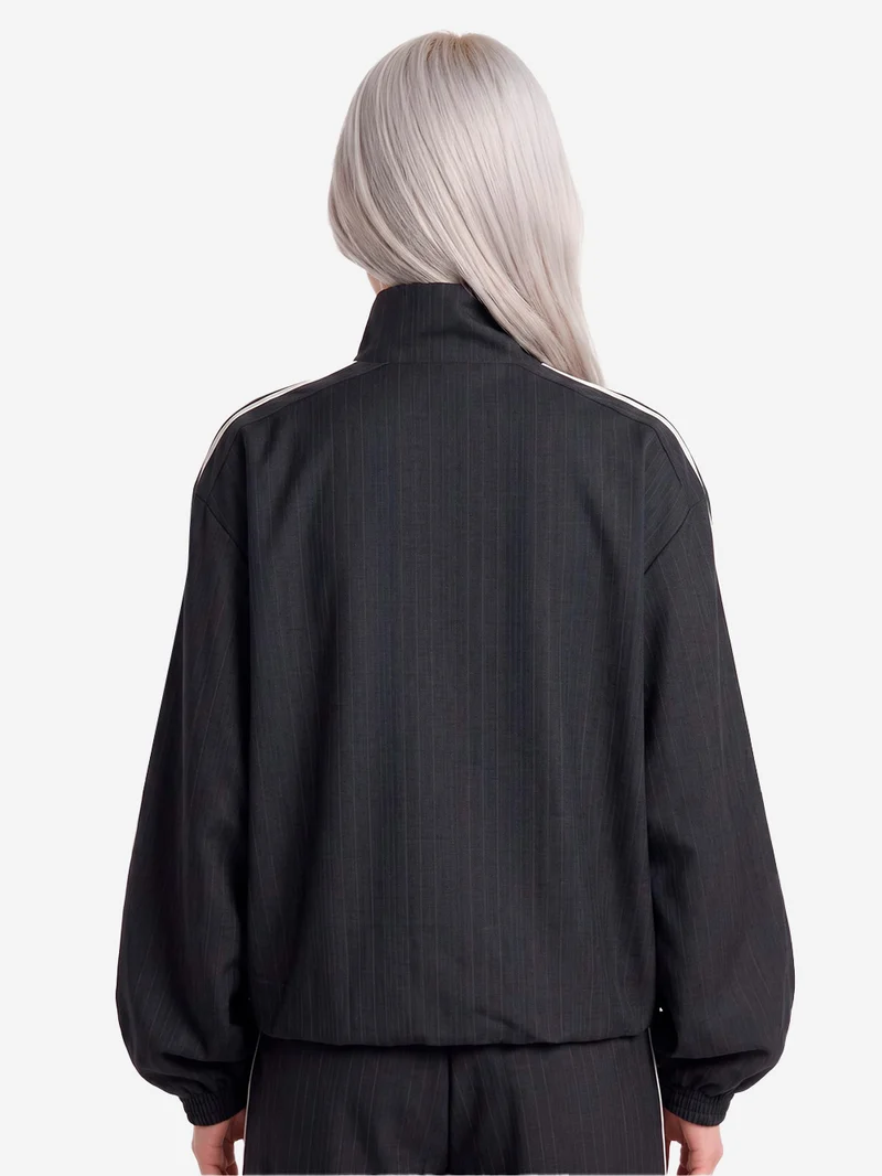 Giacca a quadri oversize Blousy con balze sull'orlo