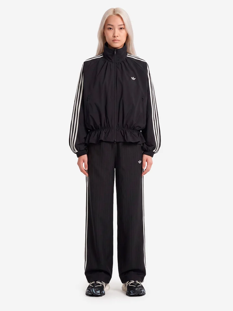 Giacca oversize Blousy nera con balze sull'orlo