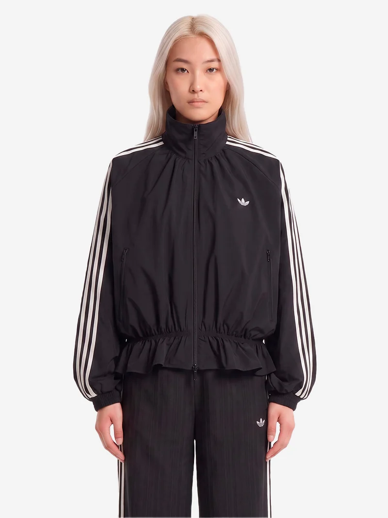 Giacca oversize Blousy nera con balze sull'orlo