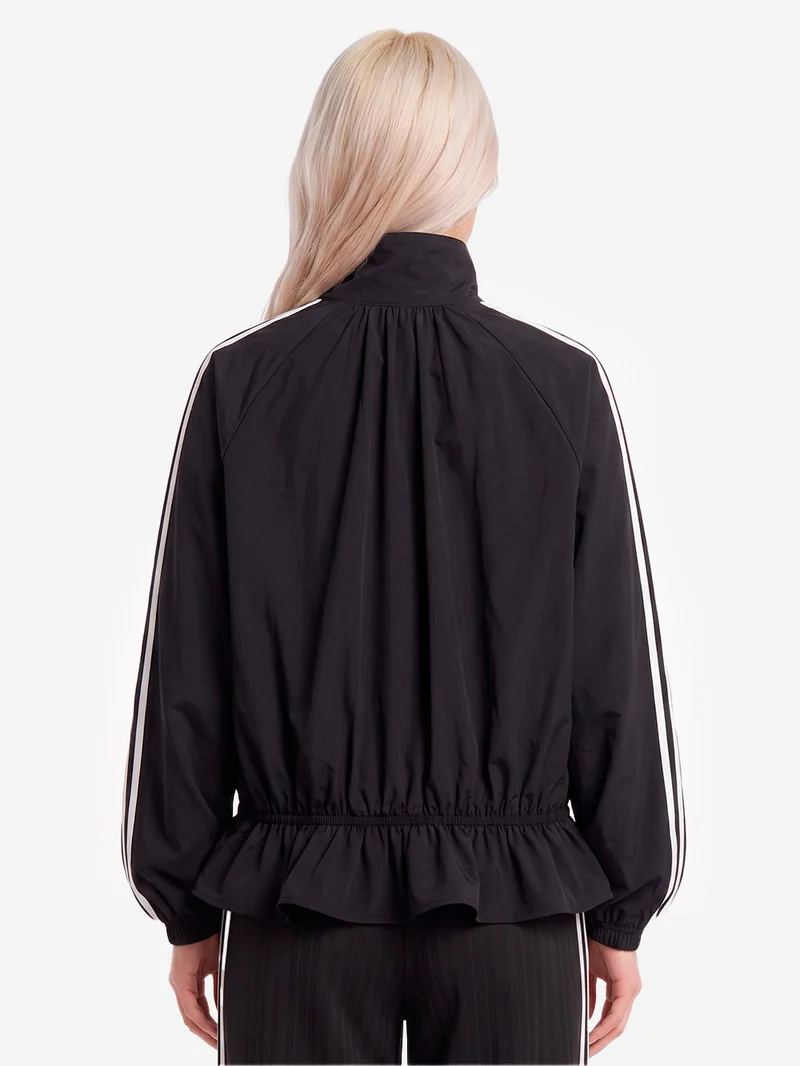 Giacca oversize Blousy nera con balze sull'orlo