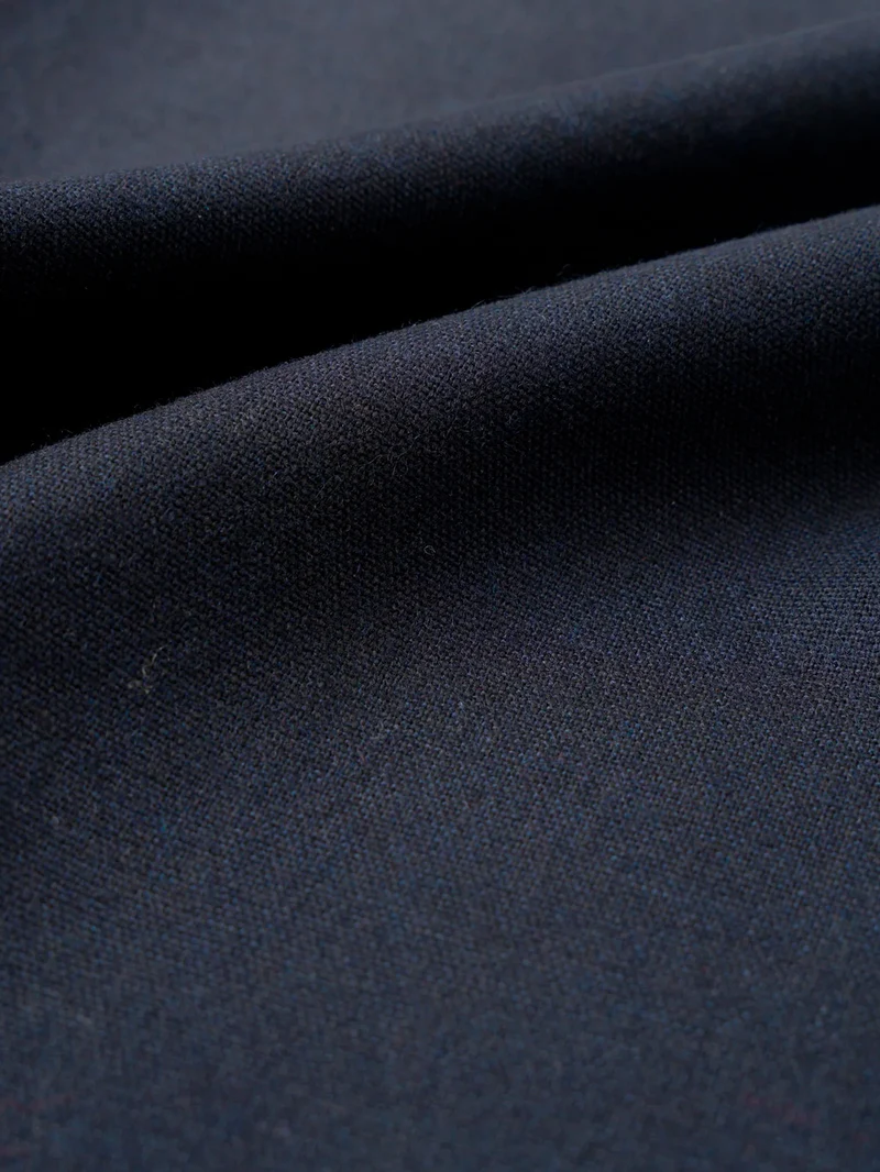 Pantaloni Wool Herringbone Pleated navy