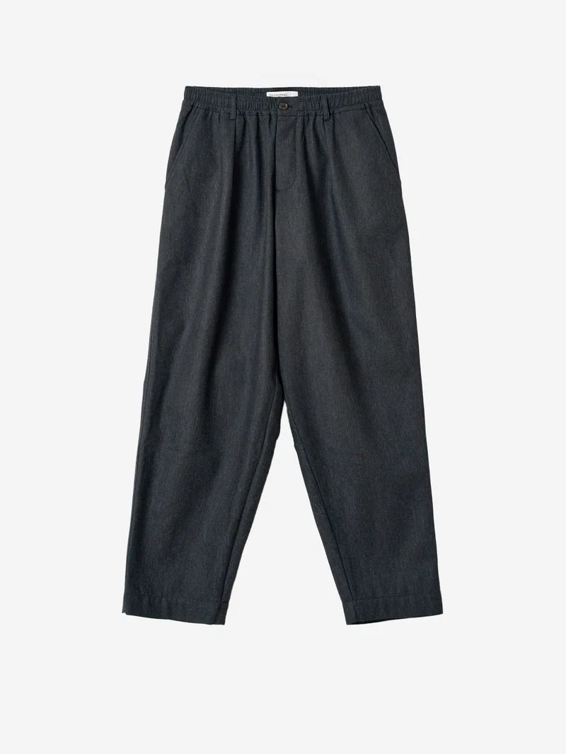 Pantaloni Wool Herringbone Pleated antracite