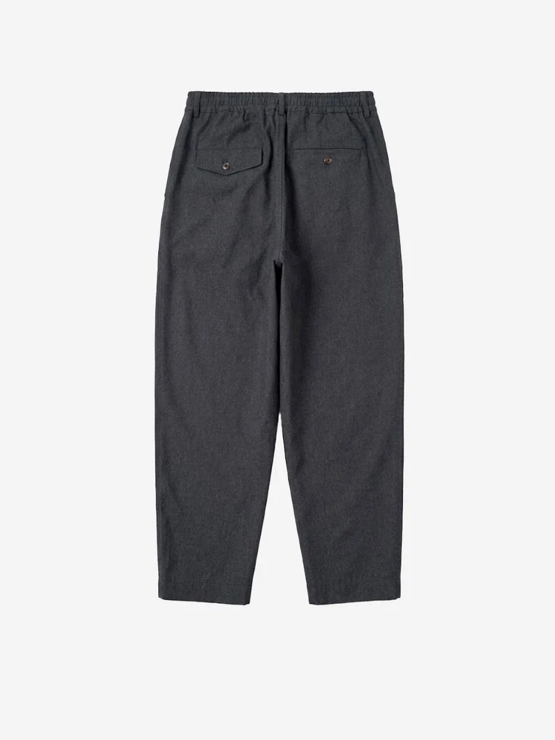Pantaloni Wool Herringbone Pleated antracite