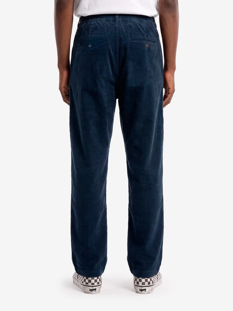Pantaloni track navy in cotone corduroy