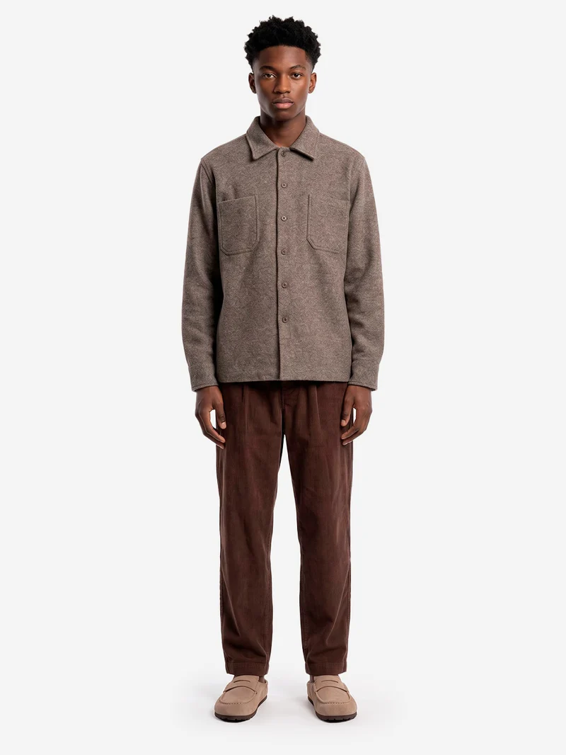 Pantaloni track marroni in cotone corduroy