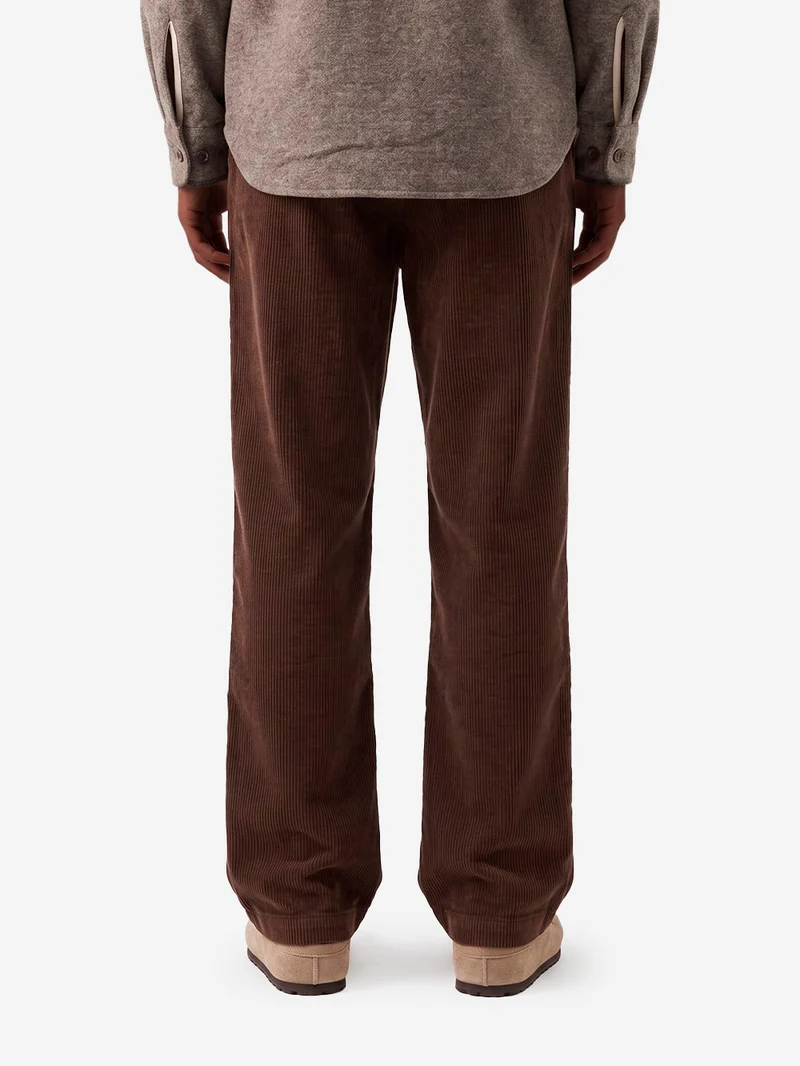Pantaloni track marroni in cotone corduroy