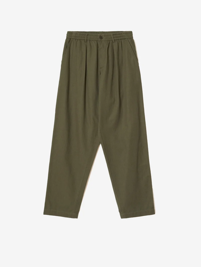 Pantaloni Brushed Moleskin Pleated Track Pant oliva