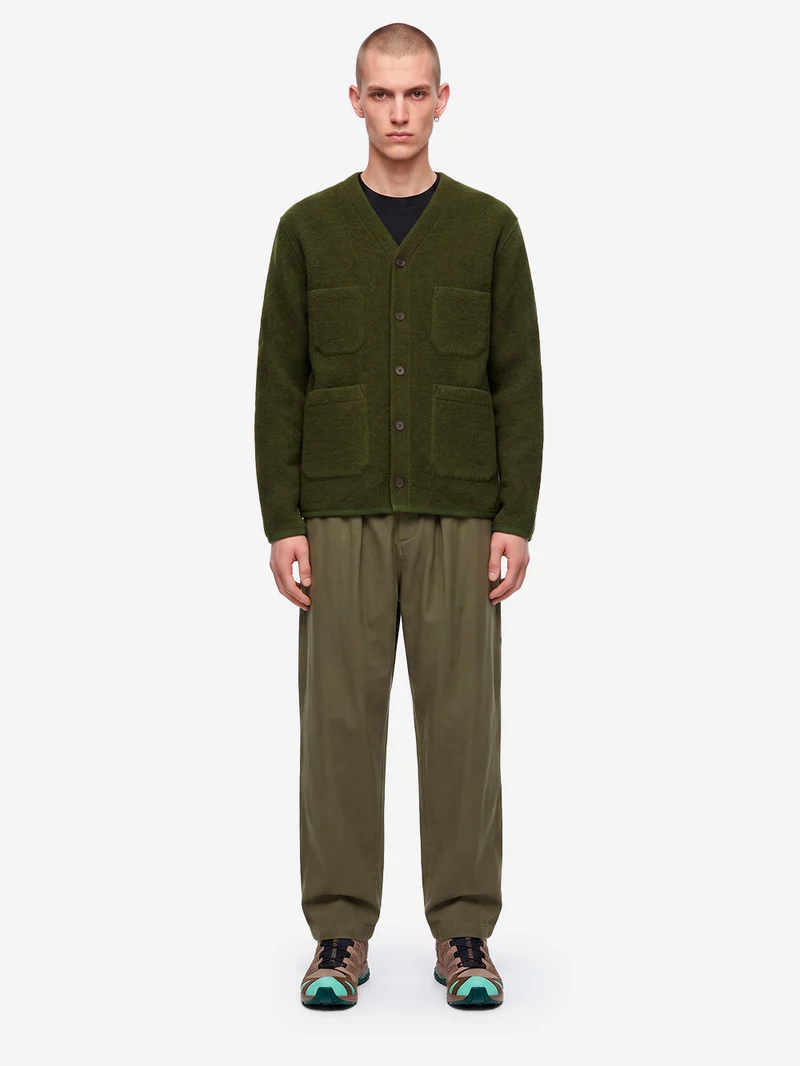 Pantaloni Brushed Moleskin Pleated Track Pant oliva