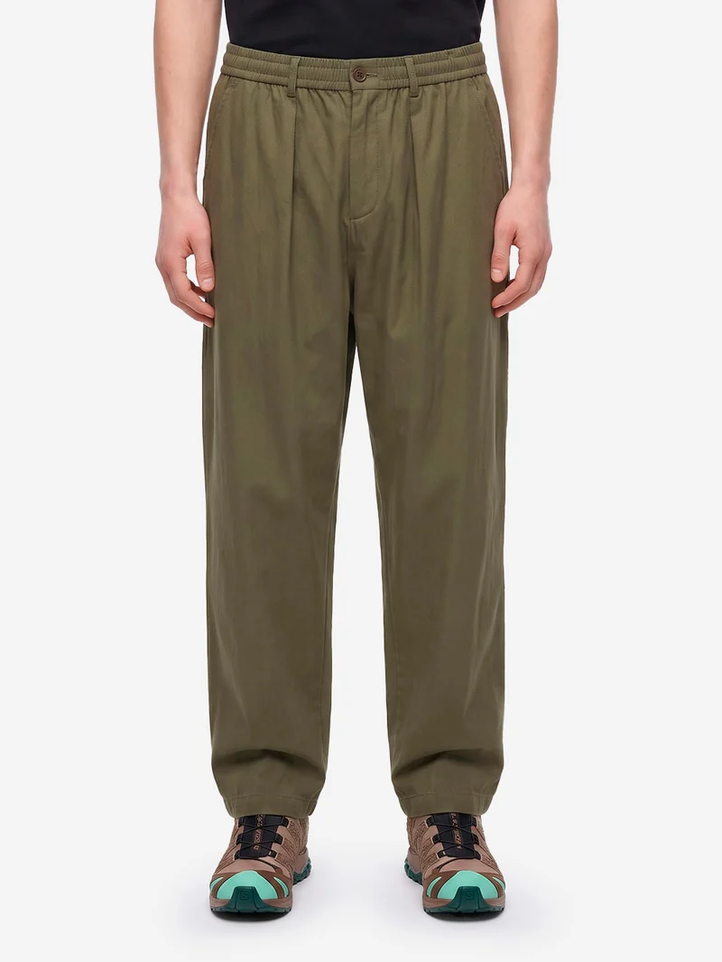 Pantaloni Brushed Moleskin Pleated Track Pant oliva