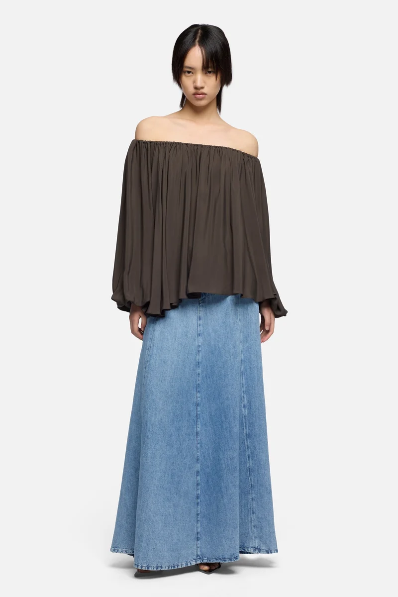 DRAMA SKIRT in Indigo Linen Iris