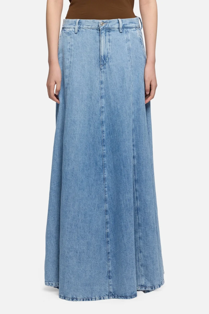 DRAMA SKIRT in Indigo Linen Iris